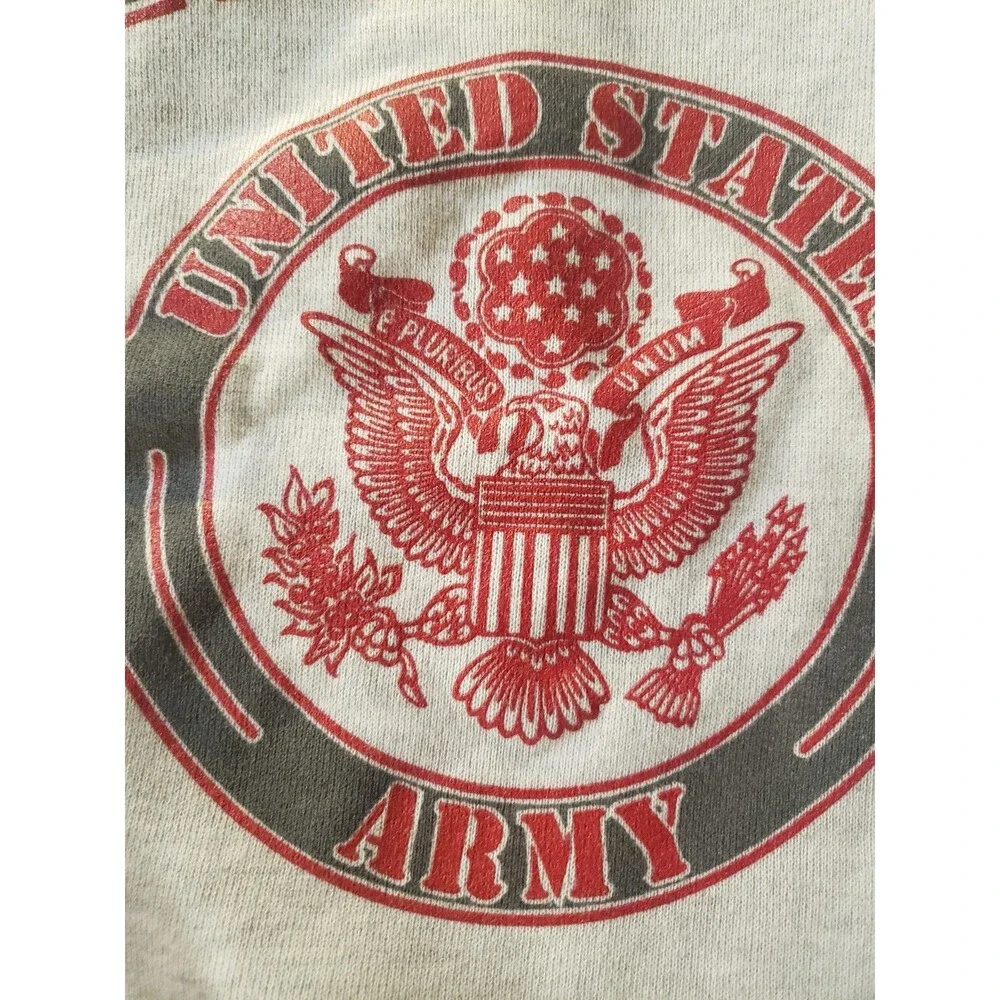 Vintage US Army Fleece Crewneck Pullover Sweater Mens LARGE Made in USA 80s 90s